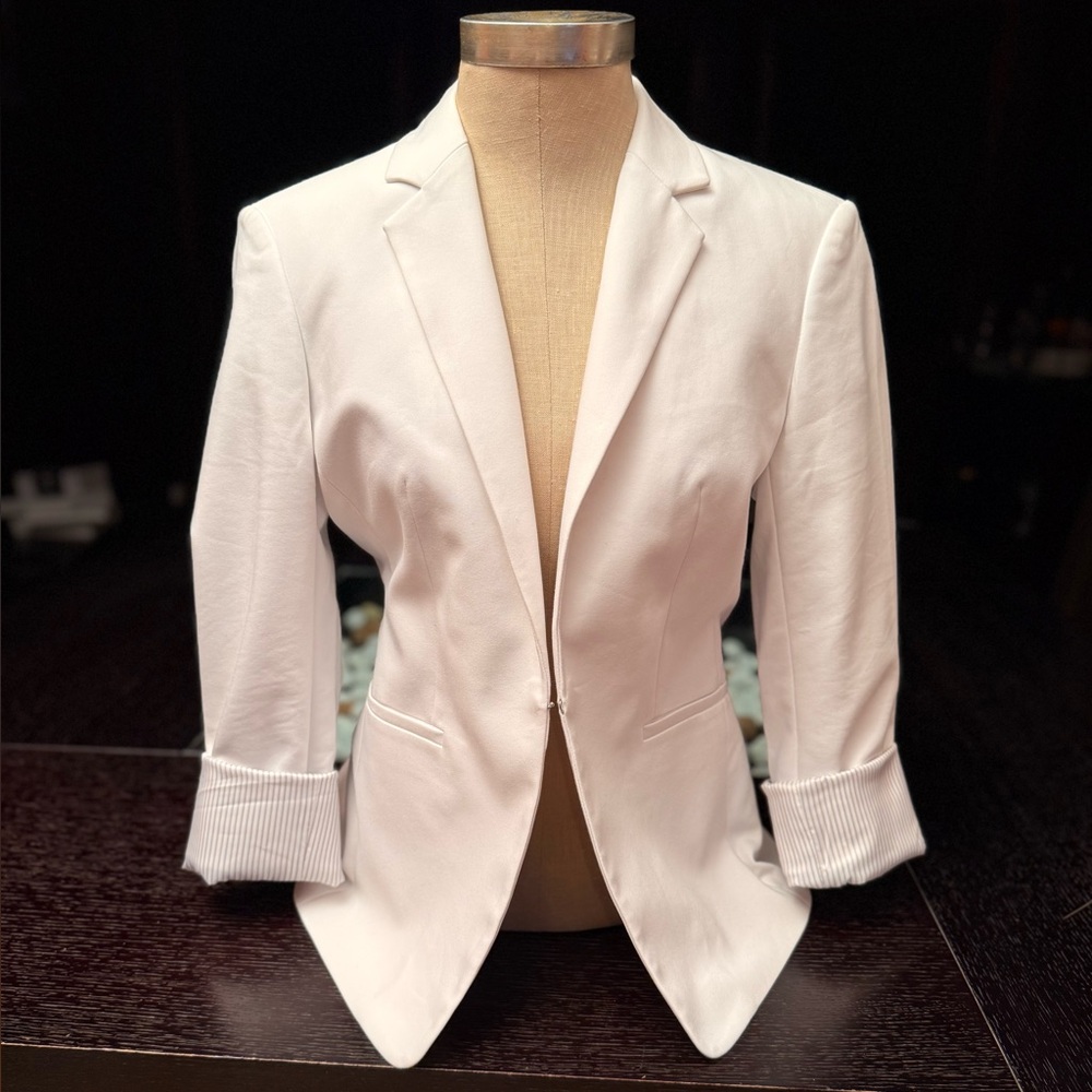 Express Columnist Shine Open Front Blazer